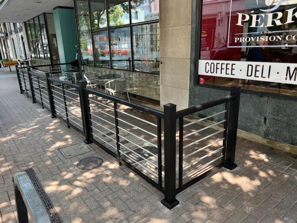 Winston-Salem Street Scape: Patio Rails Installation by Triad Extra Hands at Washington Perk & Provisions